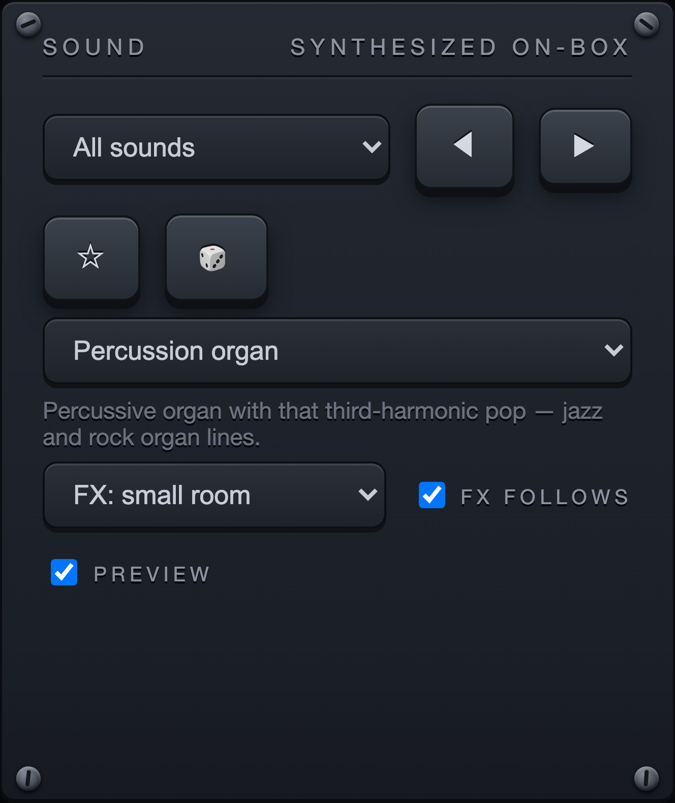 The Sound browser panel of the Rise Keys dashboard